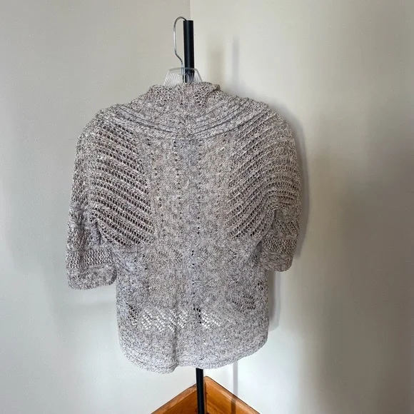 Cynthia Rowley 3/4 Sleeve Chunky Knit Cardigan Beige XS - Picture 2 of 9
